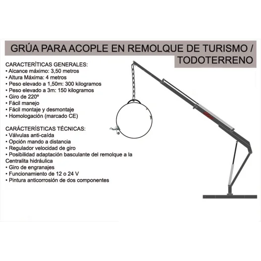 Pluma Grua Hidráulica giro 360º con... Pluma Grua Hidráulica giro 360º con...