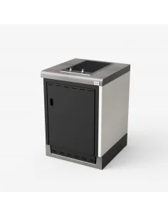 ​Modulo Bancada Kitaway Blanco y Gris con Placa Smeg con 61 x 63 x 86h cm