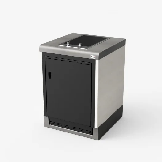 ​Modulo Bancada Kitaway Blanco y Gris con Placa Smeg con 61 x 63 x 86h cm