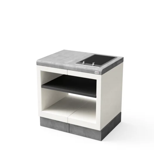 ​Modulo Bancada Kitaway Blanco y Gris con Placa Smeg con 84 x 63 x 86h cm