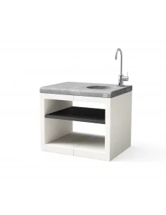 ​Modulo Bancada Kitaway con Fregadero Blanco y Gris con 84 x 63 x 71h cm