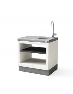 ​Modulo Bancada Kitaway con fregadero Blanco y Gris con 84 x 63 x 86h cm