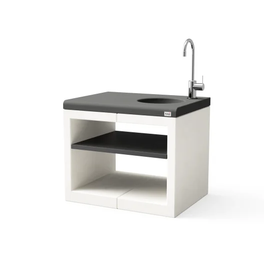 ​Modulo Bancada Kitaway con Fregadero y Grifo Blanco y Negro con 84 x 63 x 71h cm
