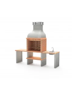 Barbacoa Altea en hormigón y ladrillo con bancada y fregadero