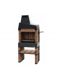 Barbacoa California Argentina en ladrillo naranja y hormigón con 86,5 x 58 x 215h cm