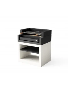 Barbacoa de hormigón liso Kitaway Grill Blanco y Negro 84 x 63 x 71h