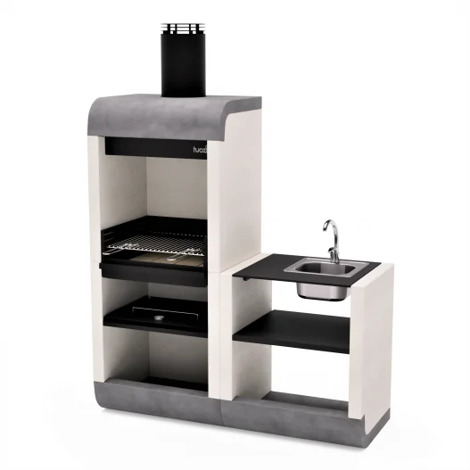 Barbacoa Hormigón Sud Plus y Bancada con fregadero Sud Barbacoa Hormigón Sud Plus y Bancada con fregadero Sud