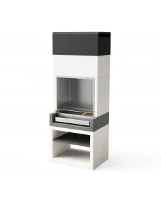 Barbacoa Kitaway Blanco y Gris con 84 x 63 x 223h cm Cajon en acero inoxidable