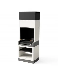 Barbacoa Kitaway en Hormigón Liso Blanco y Gris con 84 x 63 x 237h