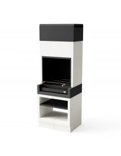 Barbacoa Kitaway en Hormigón Liso Blanco y Negro con 84 x 63 x 237h