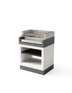 Barbacoa Kitaway Grill Blanco y Negro com cajon en acero inoxidable
