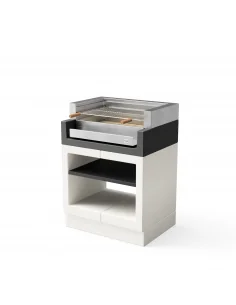 Barbacoa Kitaway Grill Blanco y Negro con cajón en acero inoxidable con 84 x 63 x 101h cm