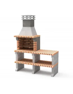 Barbacoa Liz en hormigón y ladrillo con bancada