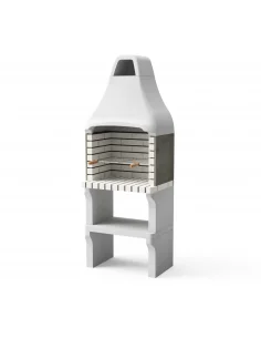 Barbacoa New Iberia en ladrillo blanco y hormigón