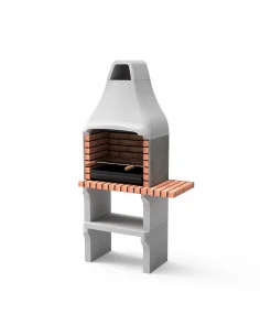 Barbacoa New Iberia en ladrillo y hormigón con mini bancada y con cajón