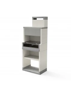 Barbacoa Venit Flex Plus Hotte con rodapé 78 cm Carbon. Parrilla y cajon en inox.