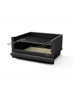 Cajon Venit con 72,5 x 46 x 26h cm en acero negro con parrilla niquelada