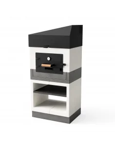 Horno Kitaway Otte Blanco y Gris con 84 x 63 x 184h cm