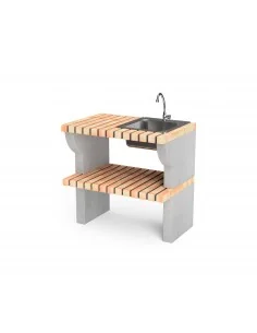 Modulo bancada Bailen en hormigón y ladrillo con fregadero