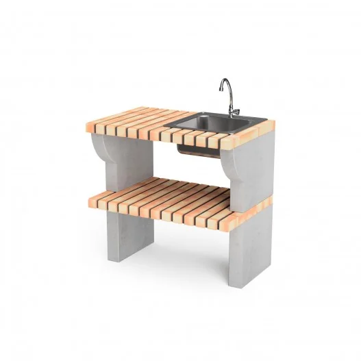 Modulo bancada Bailen en hormigón y ladrillo con fregadero