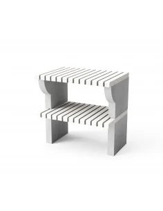 Modulo bancada Bailen en ladrillo blanco y hormigón con 86,5 x 58 x 80h cm