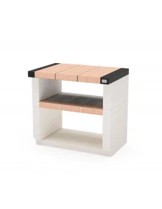 Modulo Bancada Durango en hormigón blanco y ladrillo con Fregadero y Grifo