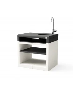 Modulo Bancada Kitaway Blanco y Negro Plus con fregadero 84 x 63 x 81h cm