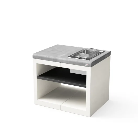 Modulo Bancada Kitaway con Placa Smeg Blanco y Gris