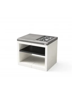 Modulo Bancada Kitaway con Placa Smeg Blanco y Gris