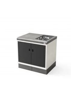 Modulo Bancada Kitaway con Placa Smeg Blanco y Gris
