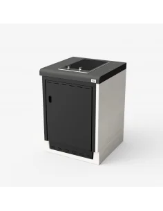 Modulo Bancada Kitaway con Placa Smeg Blanco y Negro