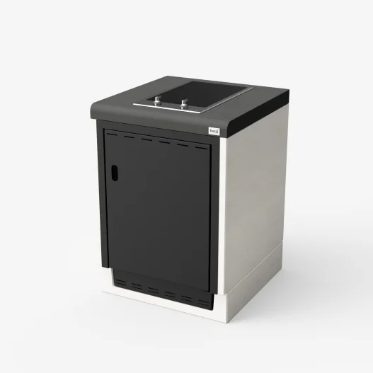 Modulo Bancada Kitaway con Placa Smeg Blanco y Negro