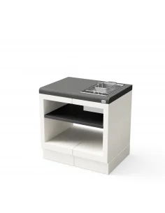 Modulo Bancada Kitaway con Placa Smeg Blanco y Negro