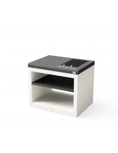 Modulo Bancada Kitaway con Placa Smeg Blanco y Negro