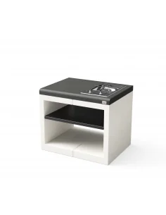 Modulo Bancada Kitaway con Placa Smeg Blanco y Negro