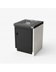 Modulo Bancada Kitaway con Placa Smeg Blanco y Negro con 61 x 63 x 86h cm