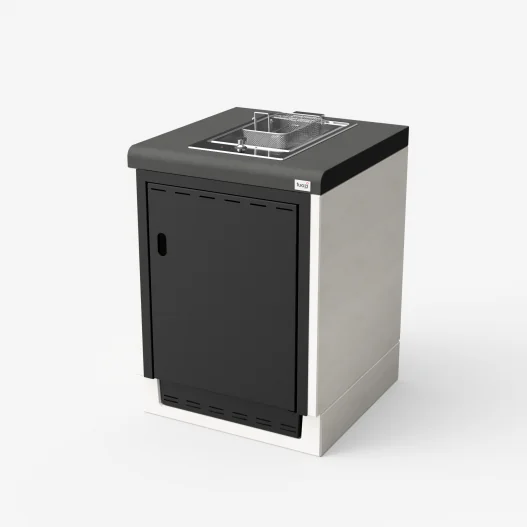 Modulo Bancada Kitaway con Placa Smeg Blanco y Negro con 61 x 63 x 86h cm