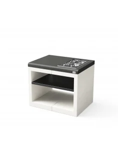 Modulo Bancada Kitaway con Placa Smeg Blanco y Negro con 84 x 63 x 71h cm