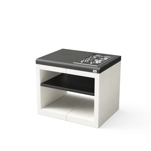 Modulo Bancada Kitaway con Placa Smeg Blanco y Negro con 84 x 63 x 71h cm