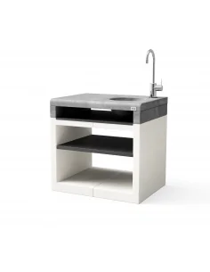 Modulo Bancada Kitaway fregadero Blanco y Gris