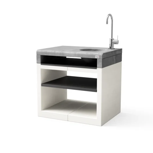 Modulo Bancada Kitaway fregadero Blanco y Gris