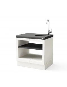 Modulo Bancada Kitaway Fregadero Blanco y Negro