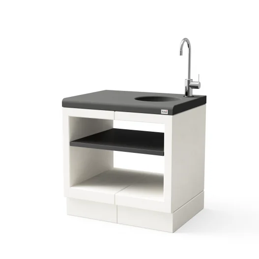 Modulo Bancada Kitaway Fregadero Blanco y Negro