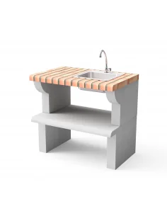 Modulo Bancada Maipu Ladrillo y Hormigón con fregadero