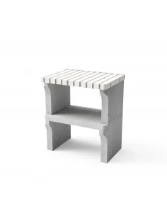 Modulo bancada New Iberia en ladrillo blanco y hormigon