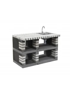 Modulo Bancada Pan American en ladrillo blanco y hormigón