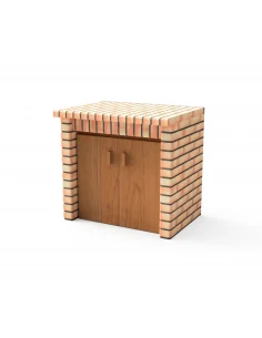 Modulo Bancada Pan American en ladrillo naranja y hormigón