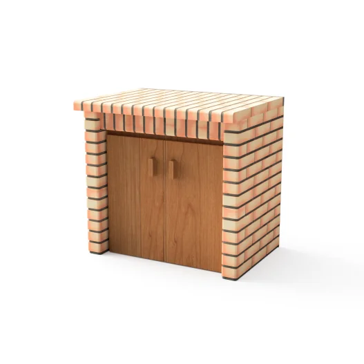 Modulo Bancada Pan American en ladrillo naranja y hormigón