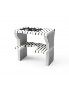 Modulo bancada Placa Gás Teka Bailen en ladrillo blanco y hormigón con 86,5 x 58 x 80h cm