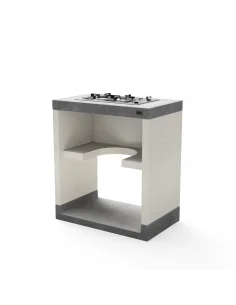 Módulo bancada Plan/Venit en hormigón con Placa Teka EFX 30.1 2G y rodapé